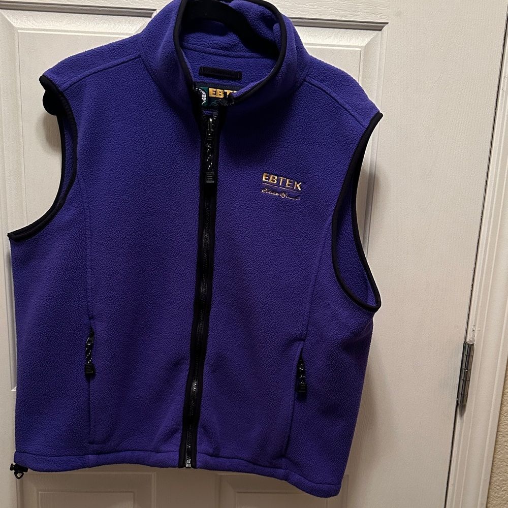Eddie Bauer EBTEK Men’s Fleece Vest zippered Pockets & Inside pockets Size M
